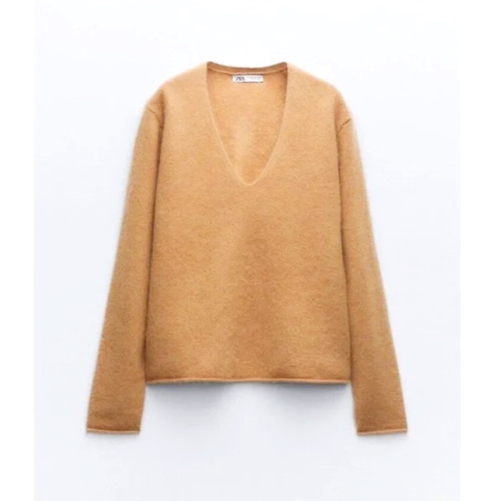 ZARA CASHMERE BLEND V-NECK SWEATER NWT